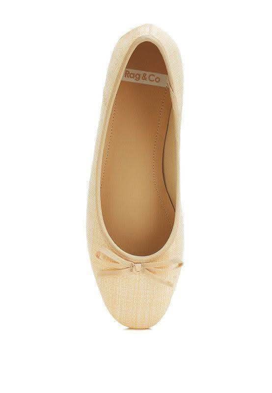 Rag & Co Paper Rings Raffia Ballet Flats - SwagglyLife Home & Fashion