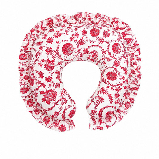 Little Mae & Co. Red Chinoiserie Ruffle Nursing Pillow Cover - New Ruffle