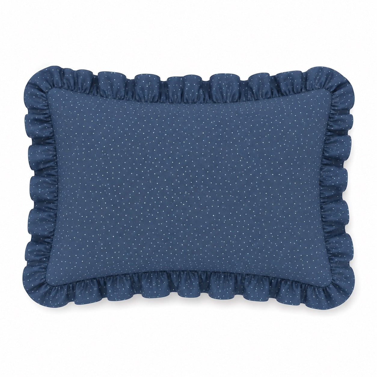 Little Mae & Co. Standard Ruffle Pillow Case Cover - Denim Dot