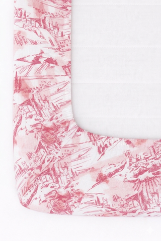 Pink Toile Crib Sheet