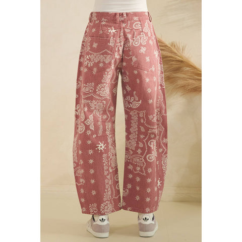 Vintage Pink Paisley Denim in - photo