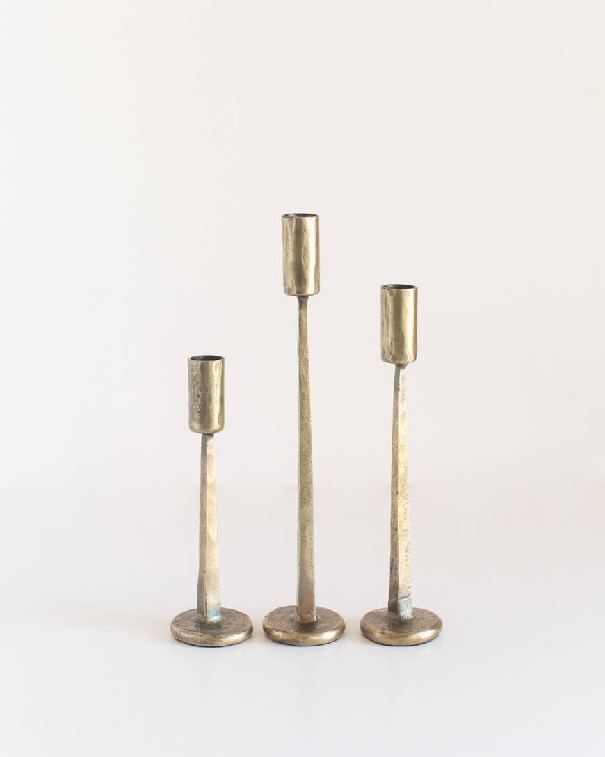 Dante Hand-Forged Iron Candle Stands | Set of 3