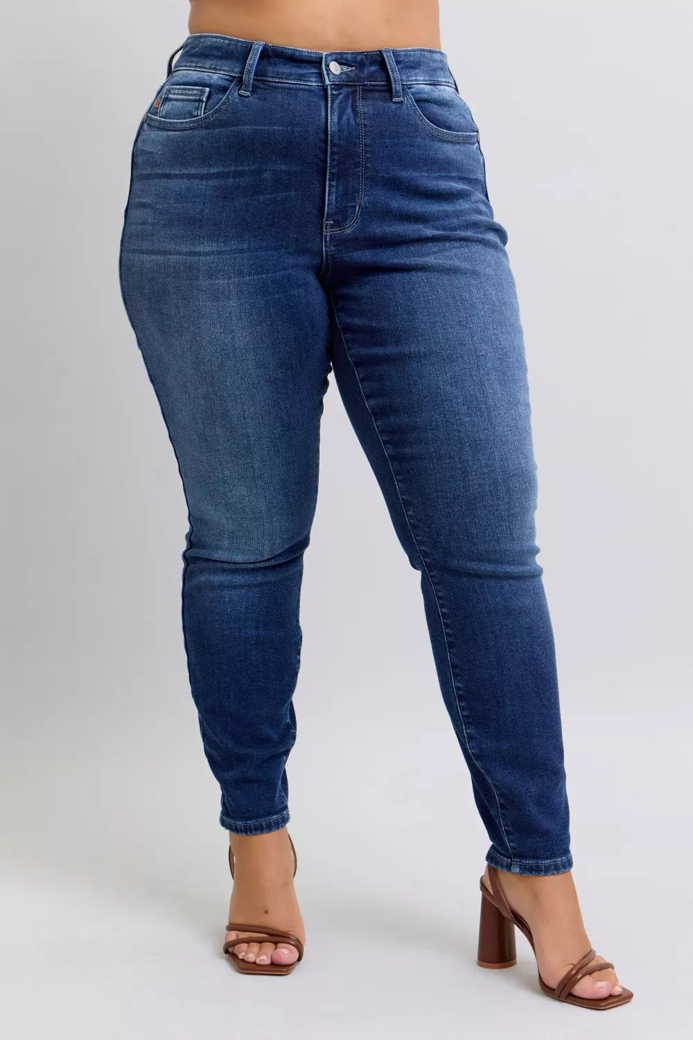 Judy Blue Full Size Washed Thermal Skinny Jeans Plus Size in - photo