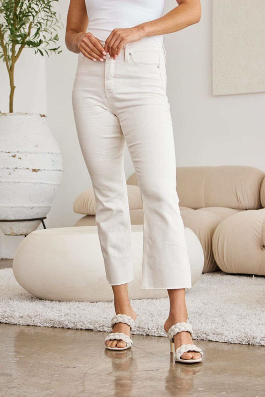 RFM Mini Mia Full Size Tummy Control High Waist Raw Hem Jeans in - photo