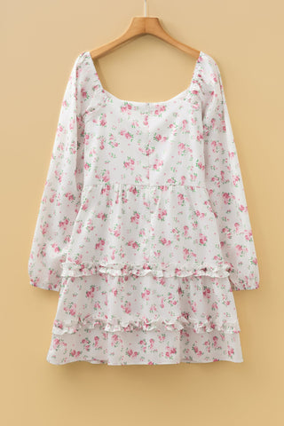Lottie Detail Flared Mini Dress in - Floral Dresses photo