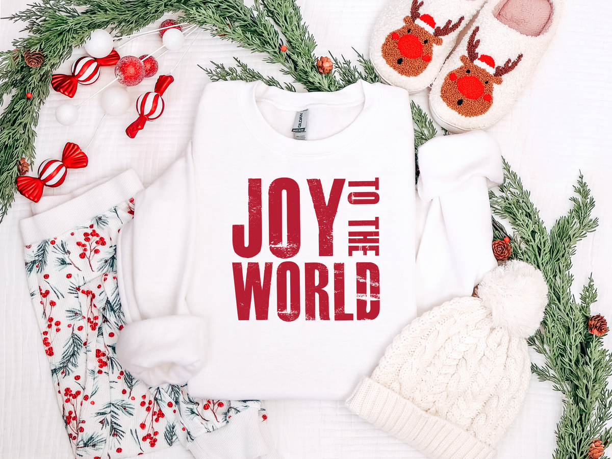Joy to the World Red Graphic Tee and Sweatshirt in - Womens photo