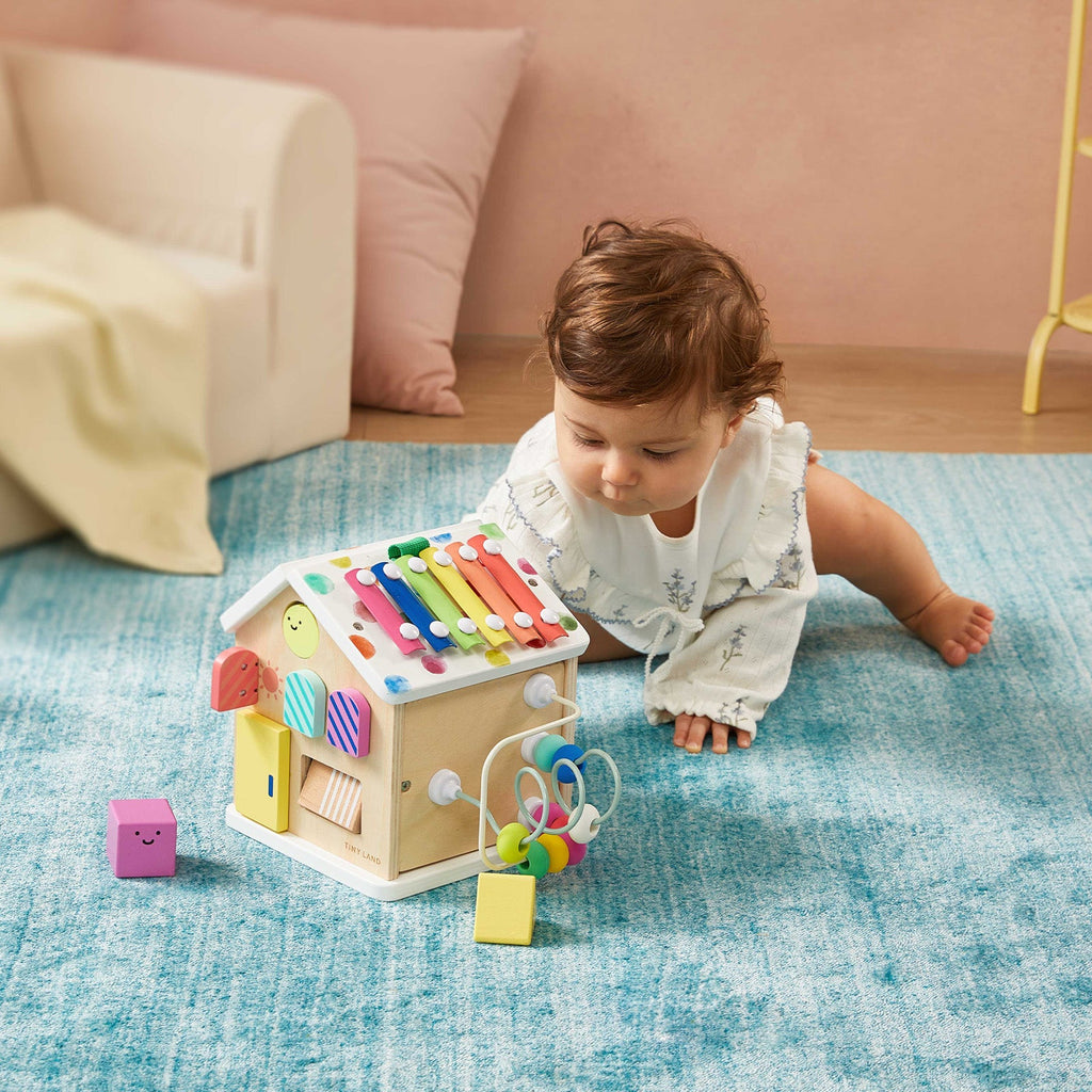 Tiny Land® Cottage Activity Cube - Rainbow in - wooden toys photo