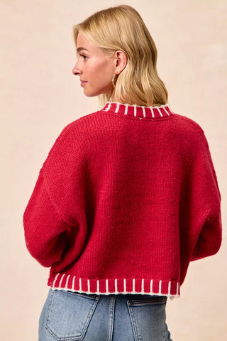 BiBi Christmas Theme Sequin Lattering Sweater in - photo