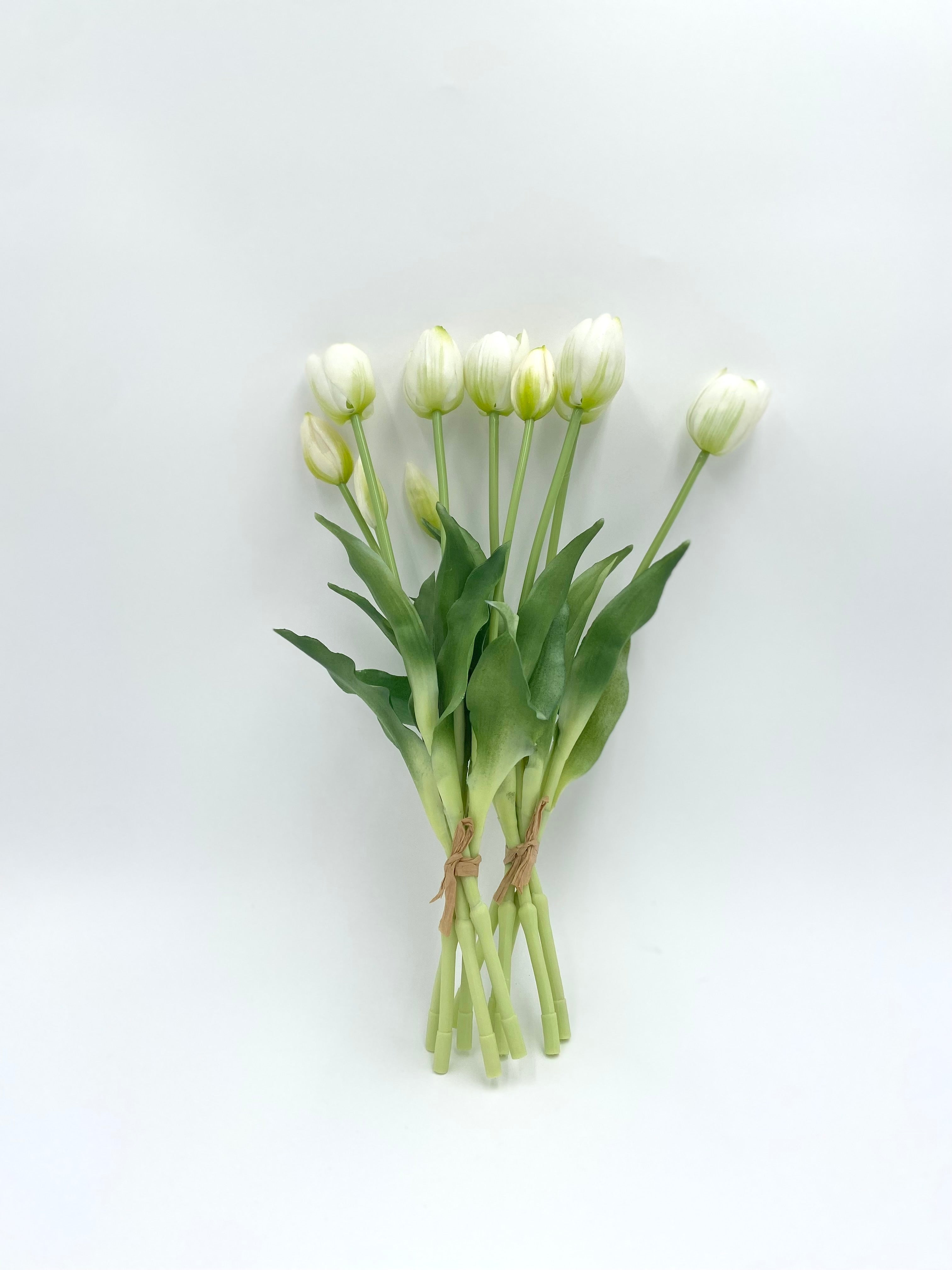 Artificial Real Touch Tulips - Bundle of 10 in True White Bundle of 10 Stems - Florals photo