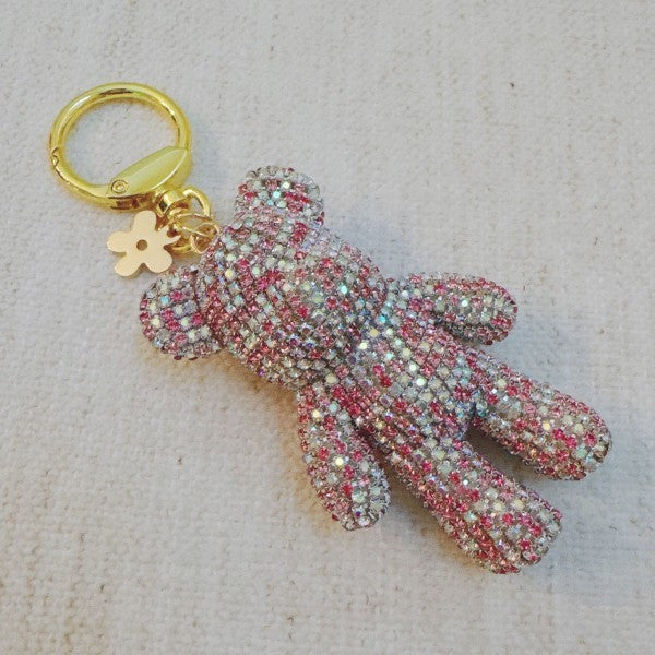 Twinkle Teddy Luxe Bag Charm – Pink Crystal Bear in - photo