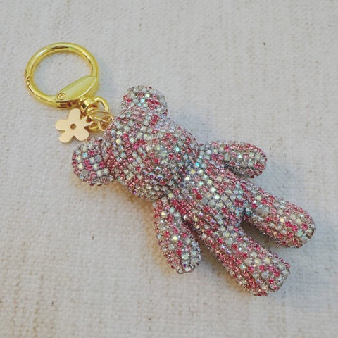 Twinkle Teddy Luxe Bag Charm – Pink Crystal Bear in - photo