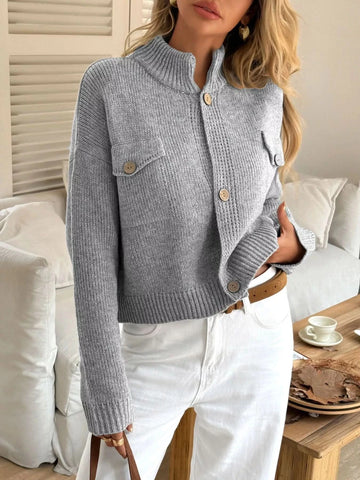 Button-Down Knit Cardigan in - photo