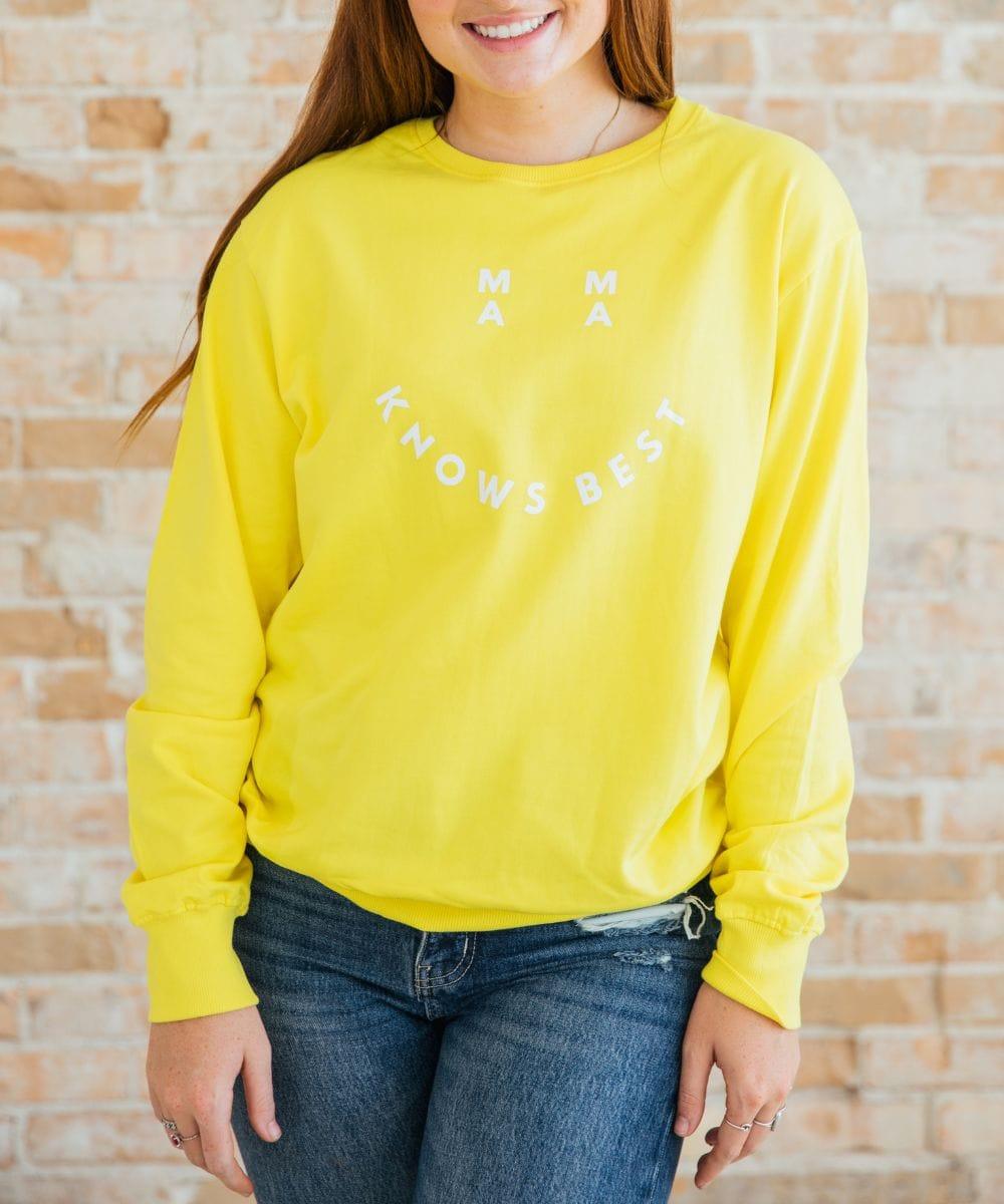 Smiley Mama Knows Best Sweatshirt in - Clothing photo