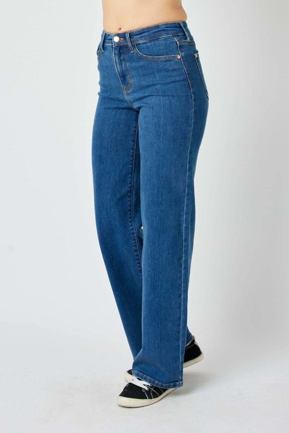 Judy Blue Full Size High Rise Straight Jeans - SwagglyLife Home & Fashion