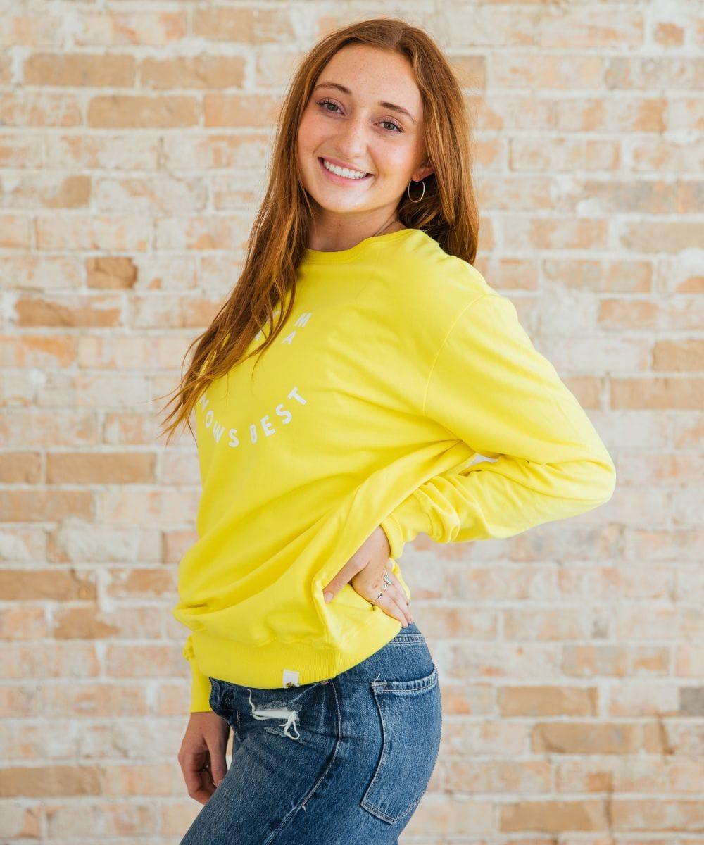 Smiley Mama Knows Best Sweatshirt in - Clothing photo