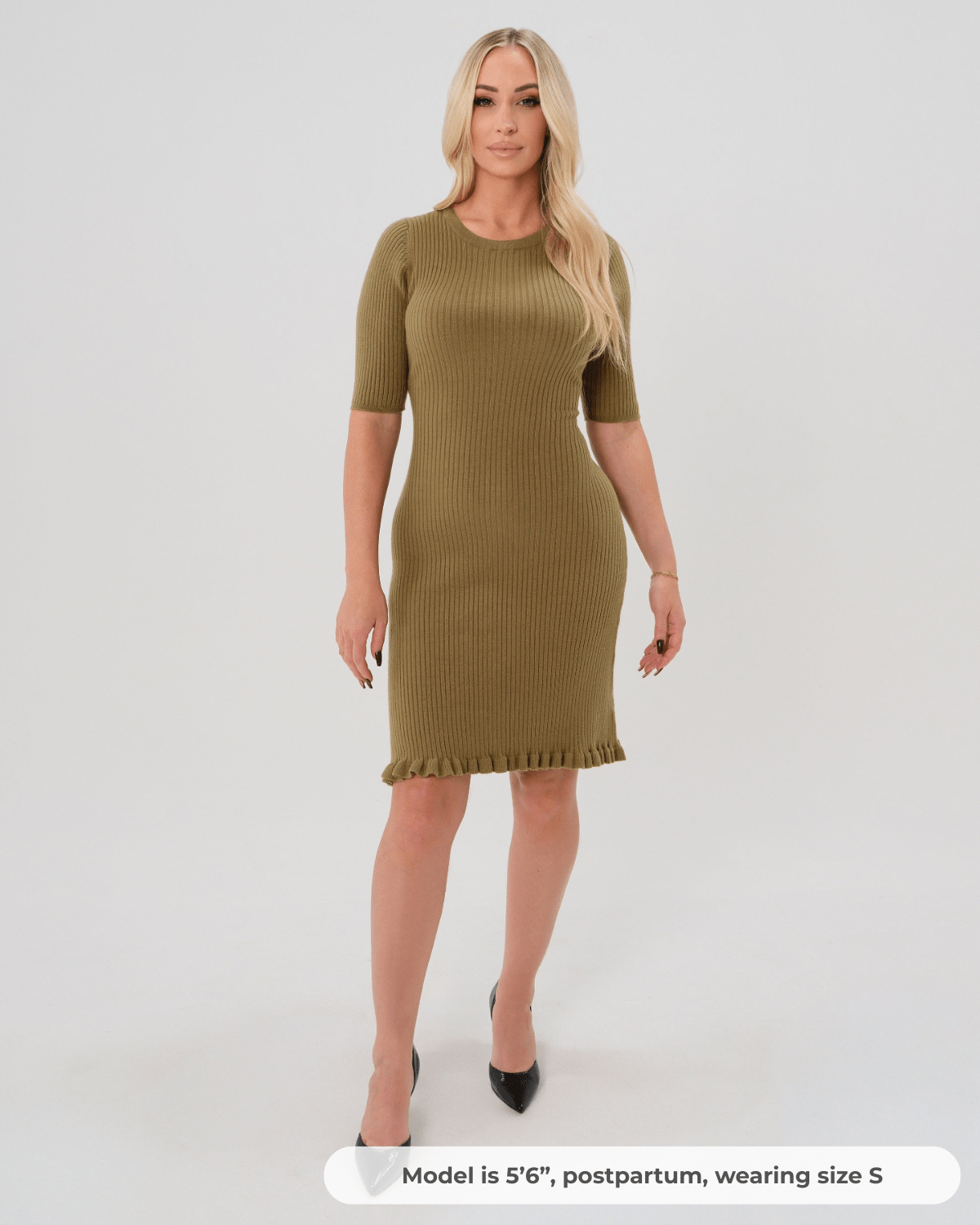Olivia Maternity & Postpartum Sweater Dress in - women's maternity dress photo