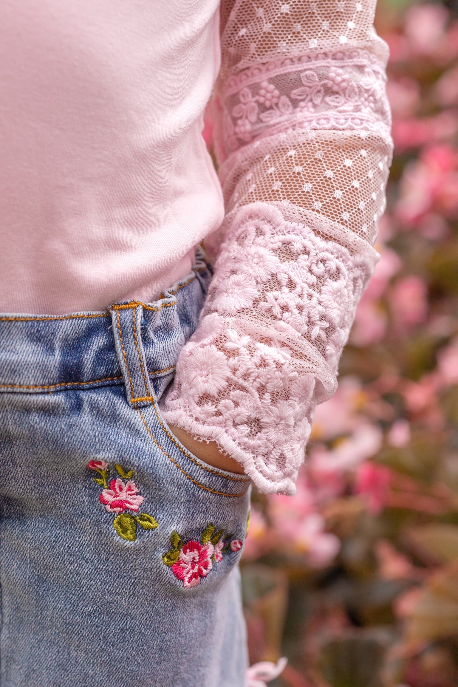 Pink Lace Layering Shirt in - Shirts & Tops photo