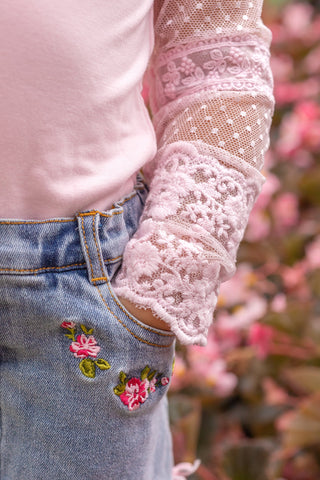 Pink Lace Layering Shirt in - Shirts & Tops photo
