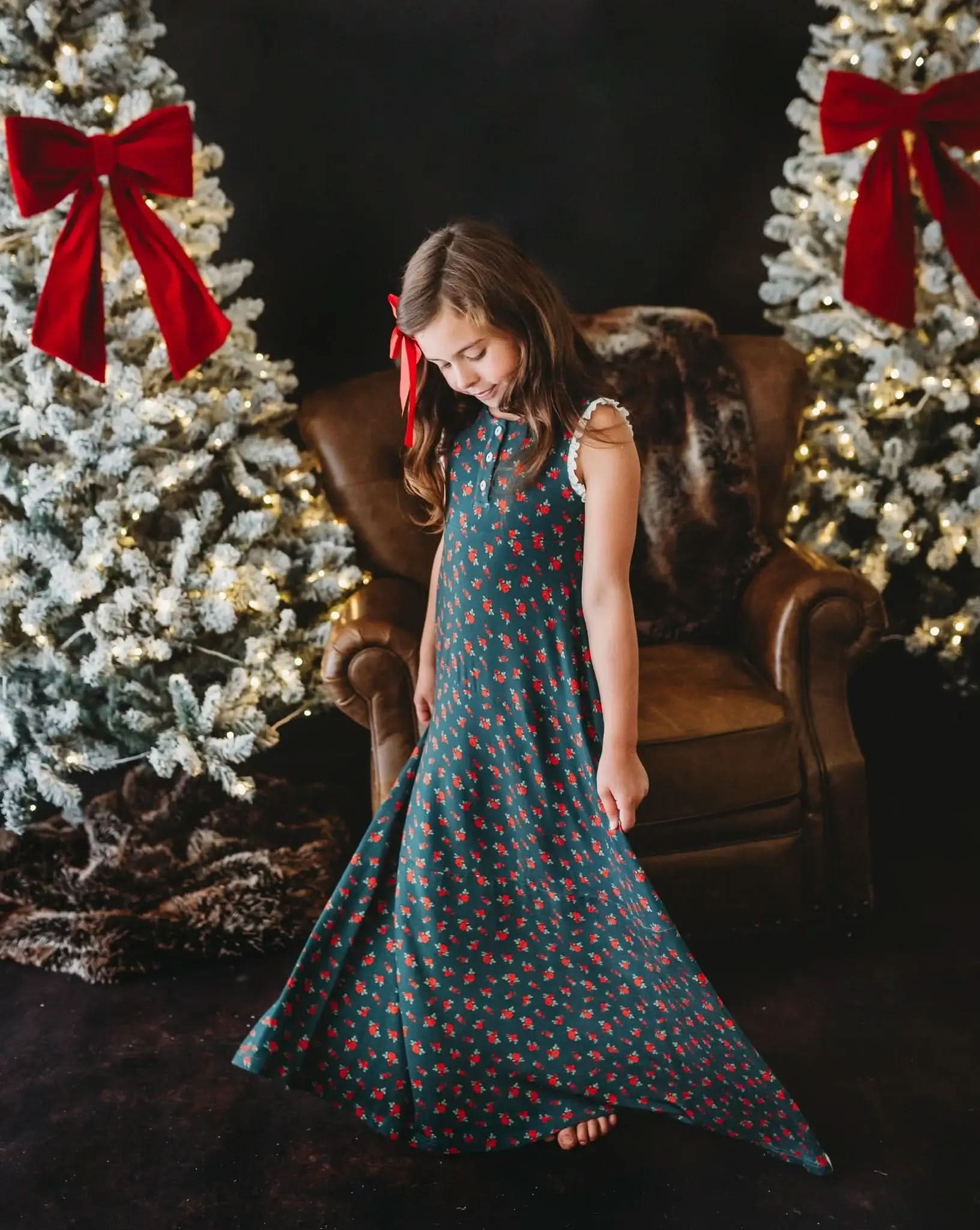 *PREORDER* Christmas Rose Maxi Gown in - Loungewear photo