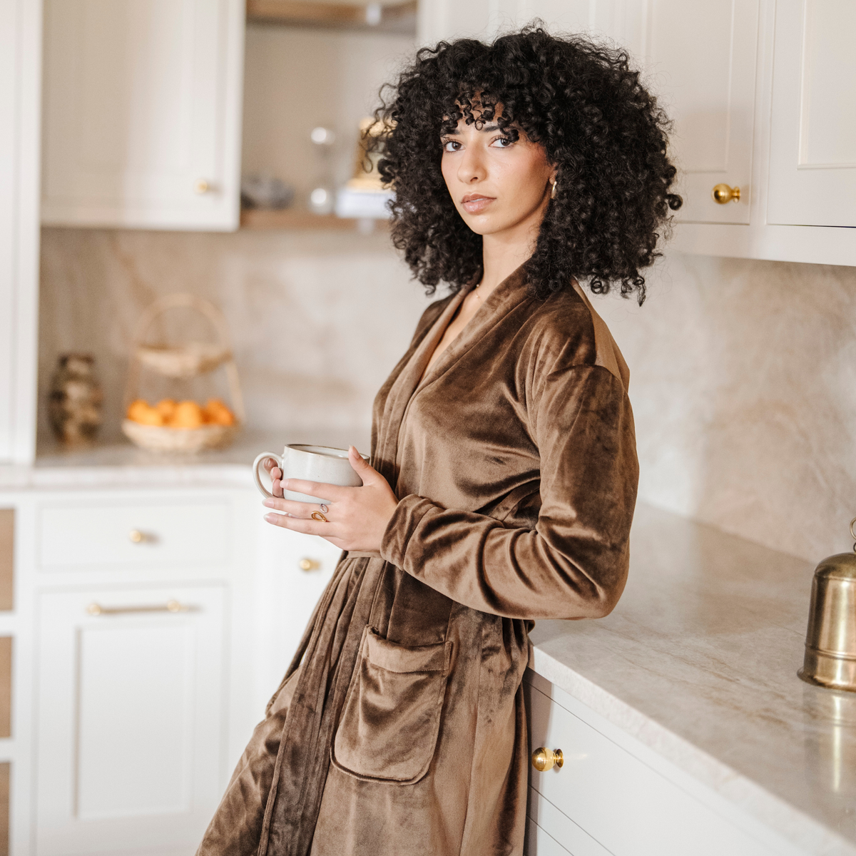 Saranoni Minky Stretch Luxe Robes - Mocha