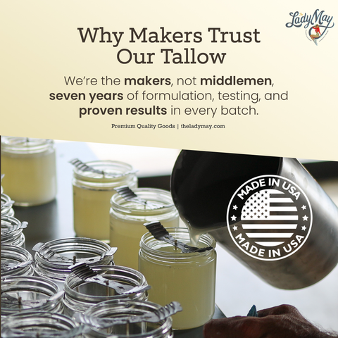 Lady May Tallow Bulk Grass-Fed Beef Tallow for Soap, Skincare & Candles | 2,8,16 lbs | Maker-Proven Quality in - Beef Tallow photo