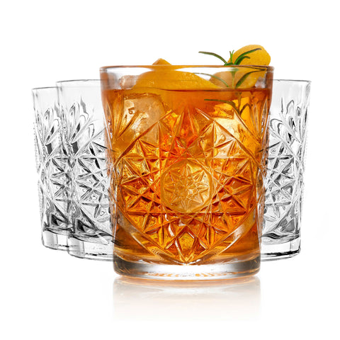 Libbey Hobstar Double Old Fashioned Glasses, 12 ounce, Clear, Set of 4 in - Cocktails and Spirits photo
