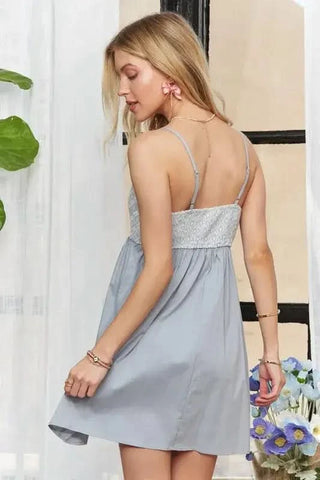 ADORA Sleeveless Mix Babydoll Dress - SwagglyLife Home & Fashion