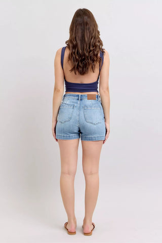Judy Blue Mid Rise Denim Shorts in - photo