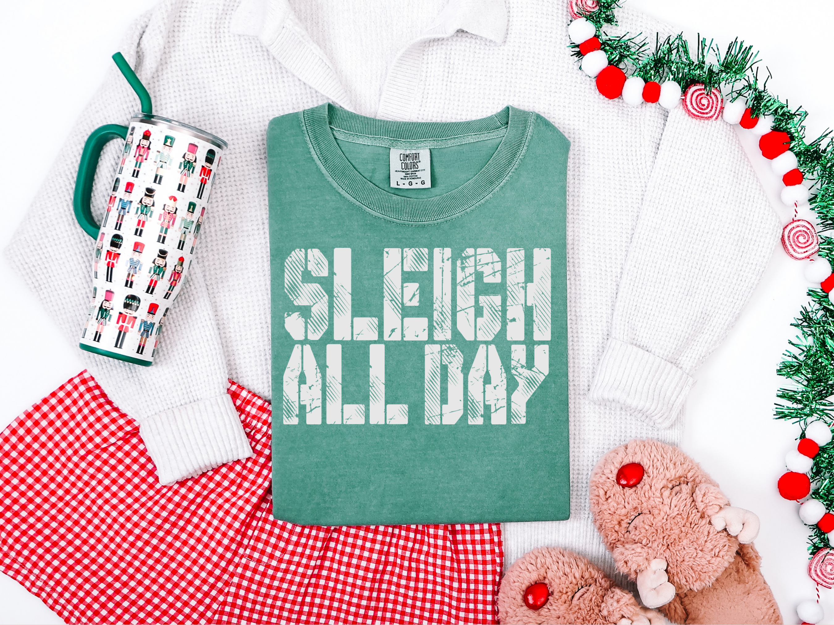 Sleigh All Day Evergreen Graphic Tee and Sweatshirt in - Womens photo