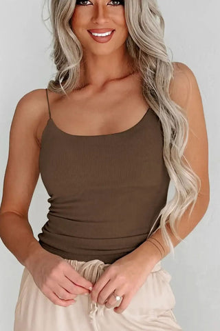 Ribbed Scoop Neck Cami - SwagglyLife Home & Fashion