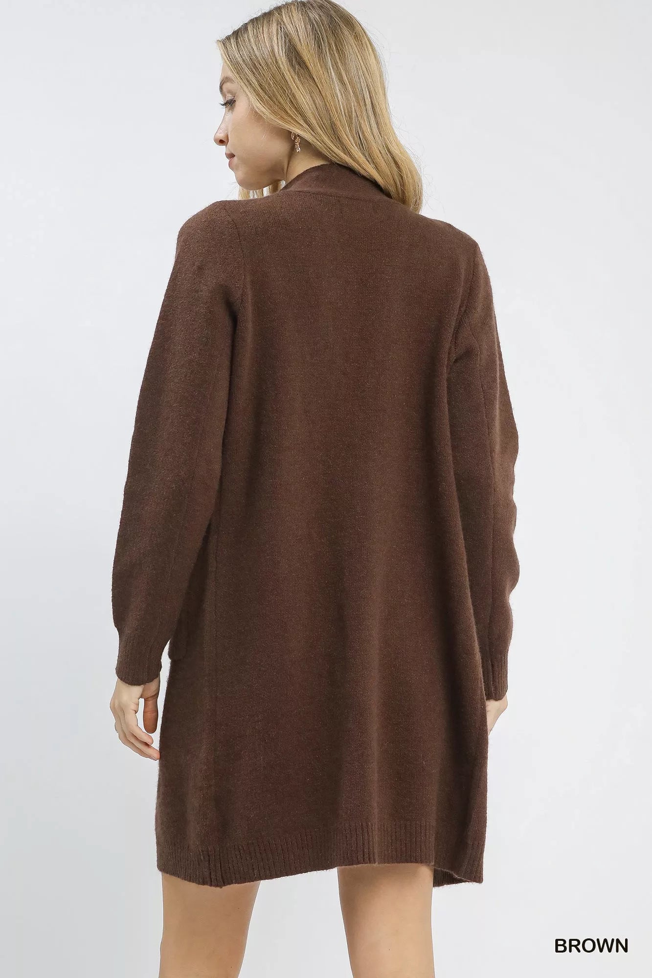 Umgee Button-Down Longline Sweater Cardigan with Front Pockets - SwagglyLife Home & Fashion