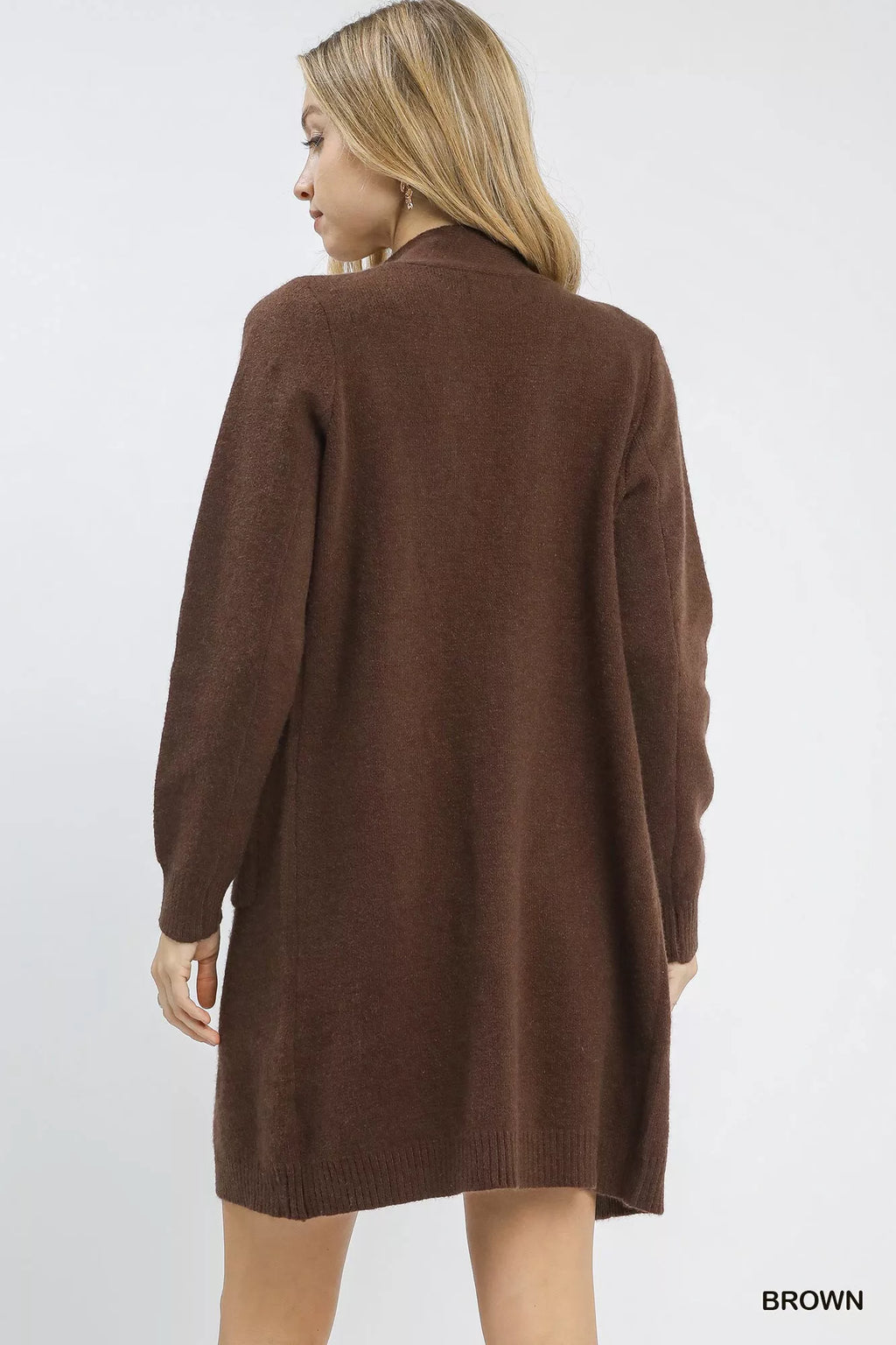 Umgee Button-Down Longline Sweater Cardigan with Front Pockets - SwagglyLife Home & Fashion