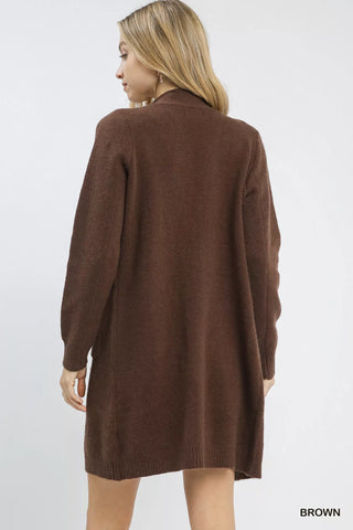 Umgee Button-Down Longline Sweater Cardigan with Front Pockets - SwagglyLife Home & Fashion