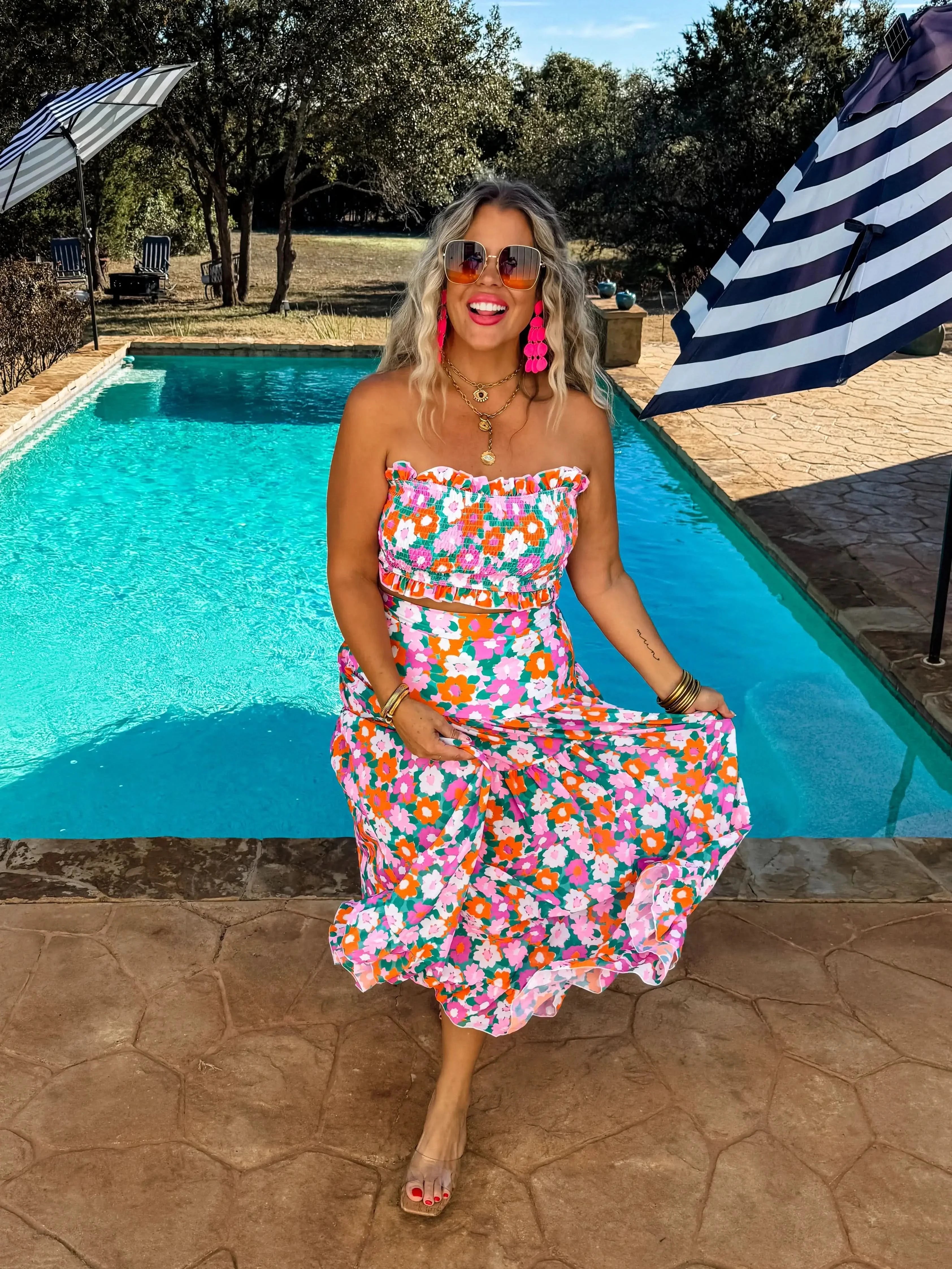 Amalfi Blooms Swim Set