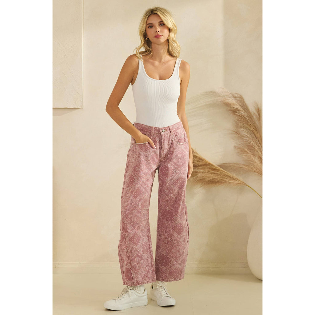 Vintage Pink Paisley Denim in - photo