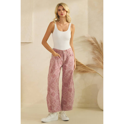 Vintage Pink Paisley Denim in - photo