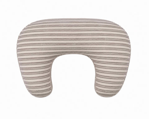 Grey Ivory Stripe Ruffle Nursing Pillow Cover