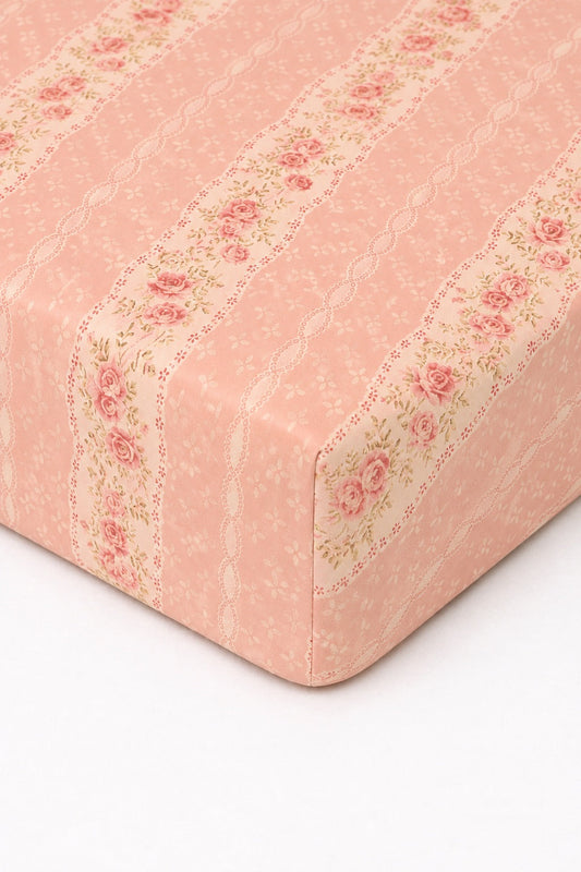 Little Mae & Co. Pink Rose Crib Sheet -