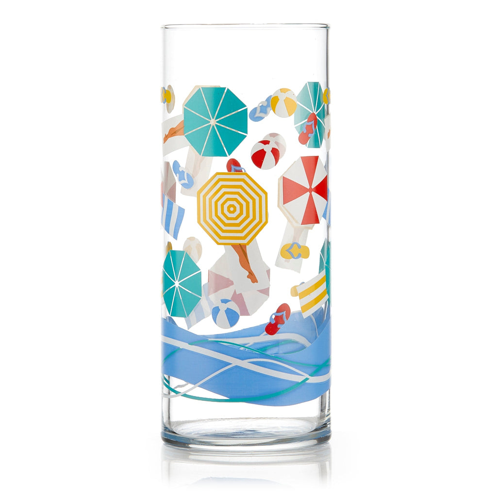 Libbey Vintage Beach Scene Cooler Glasses, 16 ounce, Set of 4 in - Beverageware photo
