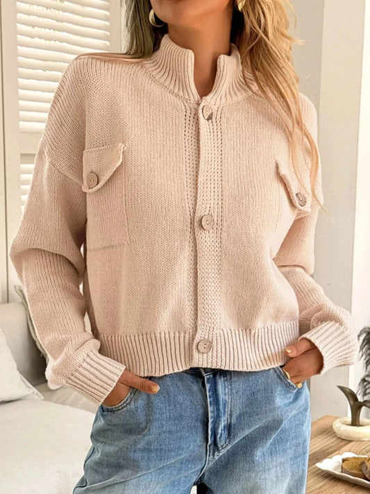 Button-Down Knit Cardigan in - photo