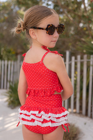 *PREORDER* High Waisted Bikini - Liberty Dot in - 4th of July Collection photo