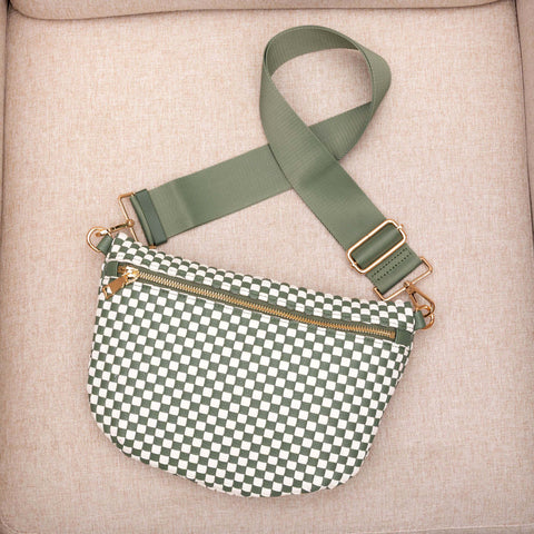 Layla Woven Checkered Crossbody Sling Bag