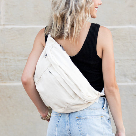 London Oversized Canvas Crescent Sling in - photo