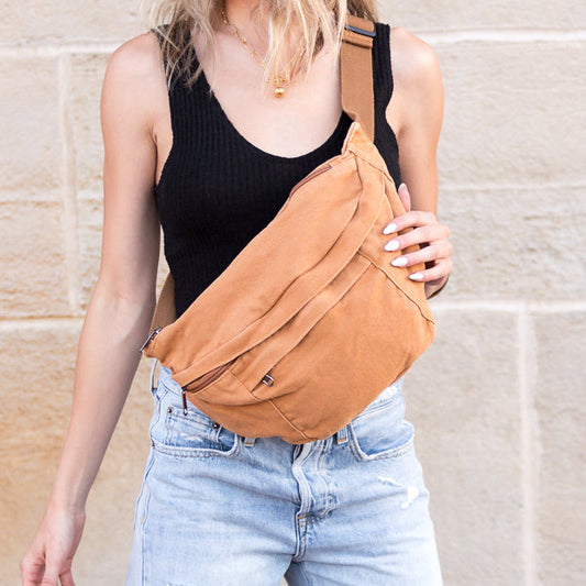London Oversized Canvas Crescent Sling in - photo