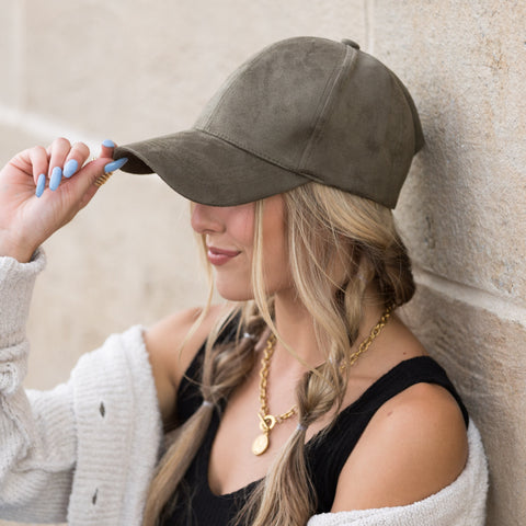 Suede Boyfriend Ball Cap in - Baseball Caps photo