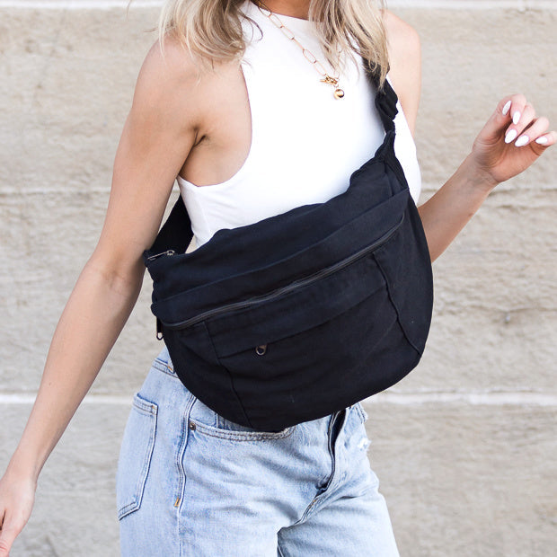 London Oversized Canvas Crescent Sling in - photo
