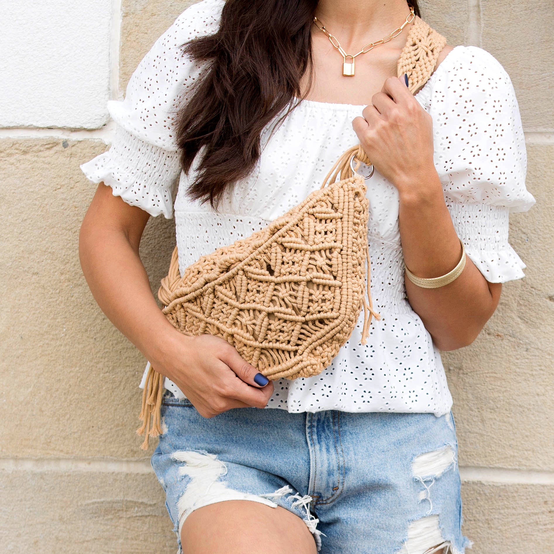 Macrame Sling Bag in - photo