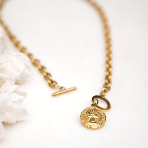 Coin Accent Chain Necklace in - photo