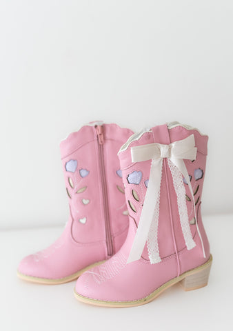 Sweetheart Bow Cowgirl Boots- Pink in - Shoes photo