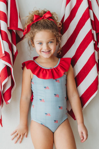 *PREORDER* Margot One Piece Swimsuit ~ Heritage Flag in - Swimwear photo